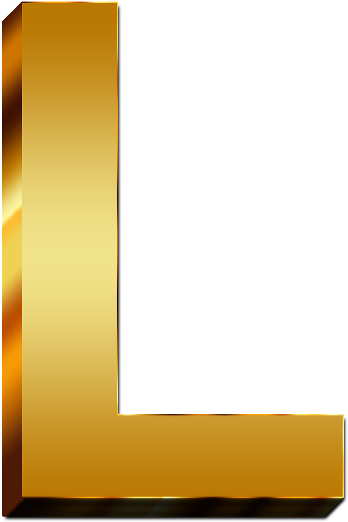 Golden Letter L Graphic PNG