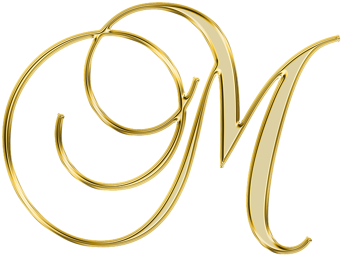Golden Letter M Design PNG