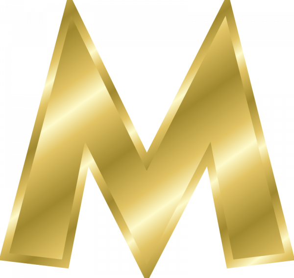 Golden Letter M Graphic PNG
