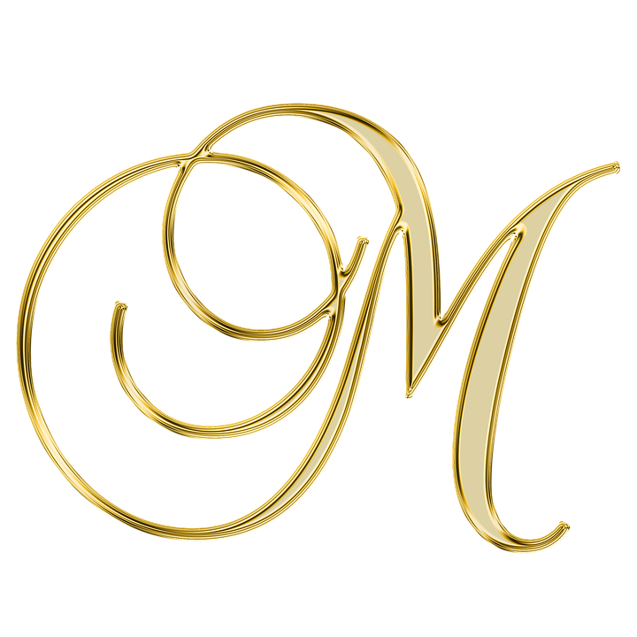 Golden Letter M PNG