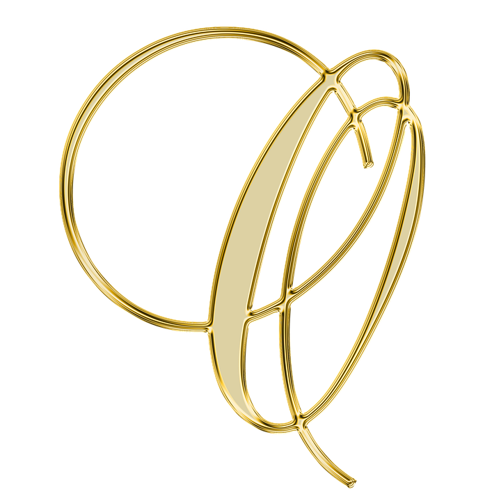Golden Letter Q Design PNG