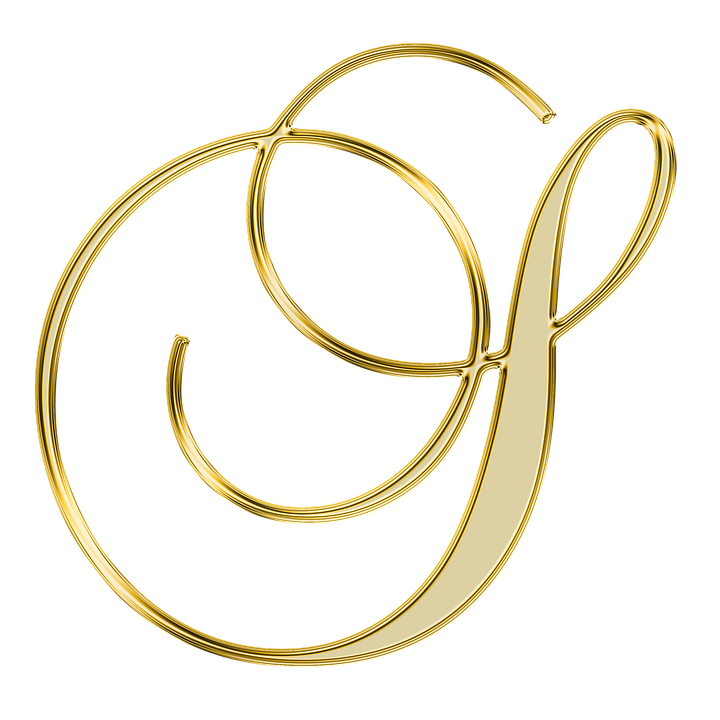 Golden Letter Q Design PNG