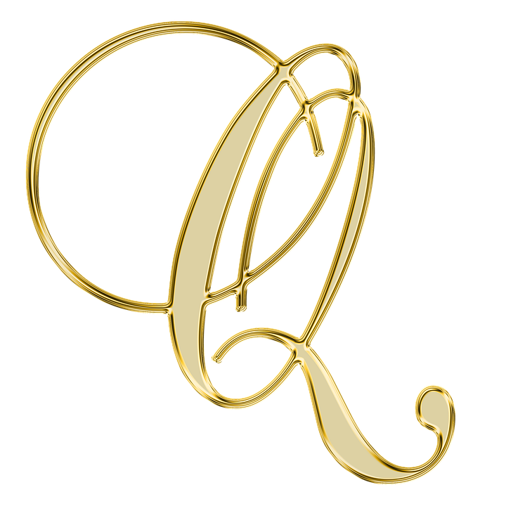 Golden Letter Q Design PNG
