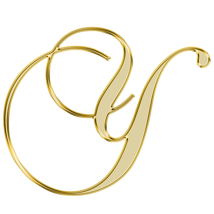 Golden Letter Q Design PNG