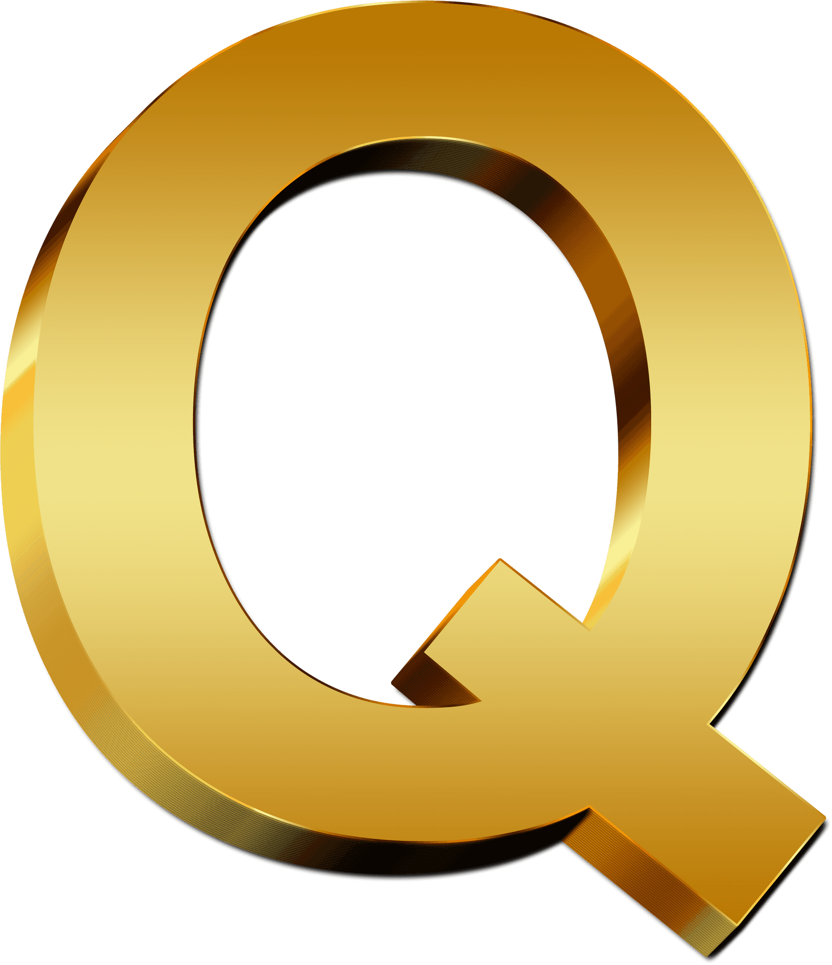 Golden Letter Q Graphic PNG