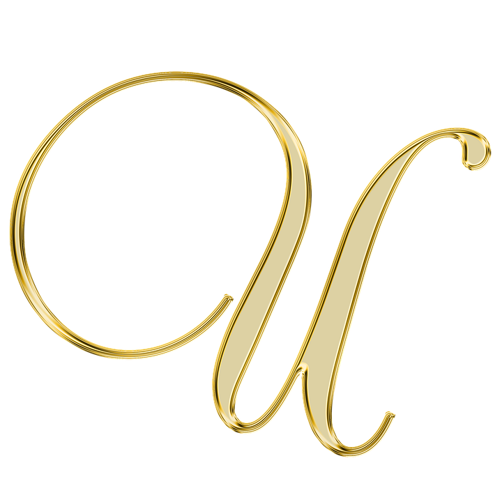 Golden Letter Qand A PNG