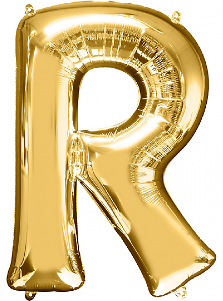 Golden Letter R Balloon PNG