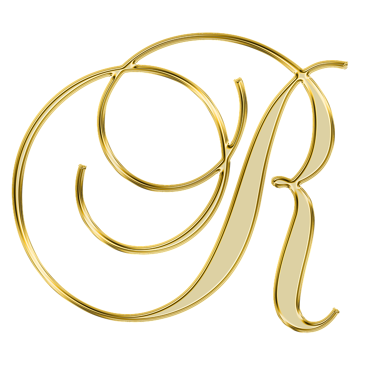 Golden Letter R Design PNG