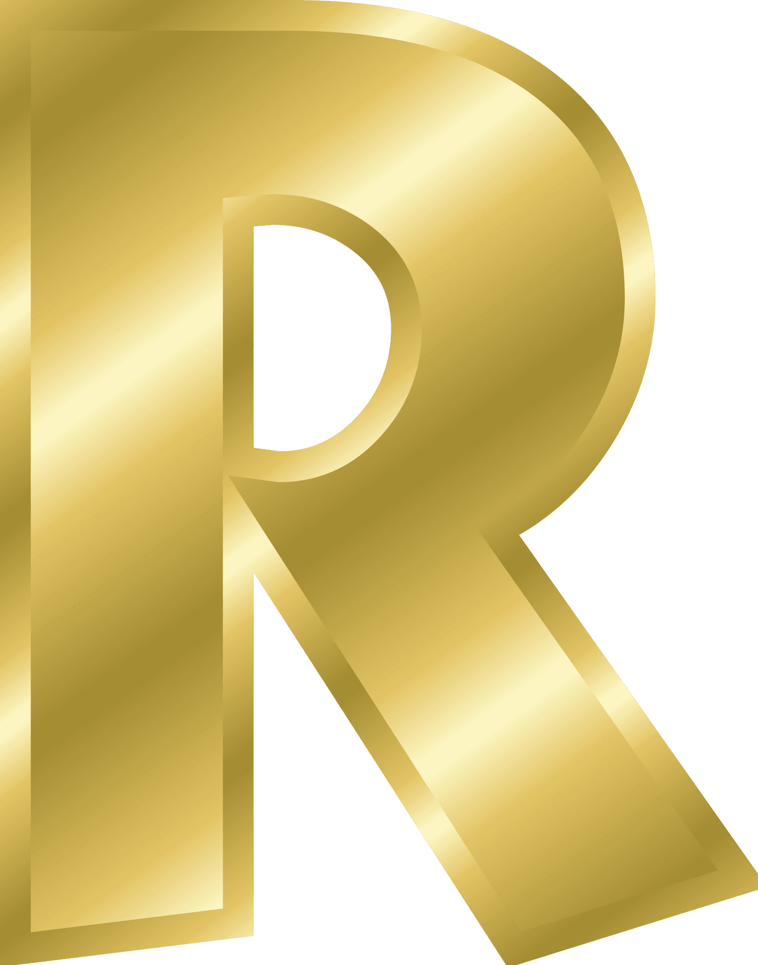 Golden Letter R Graphic PNG