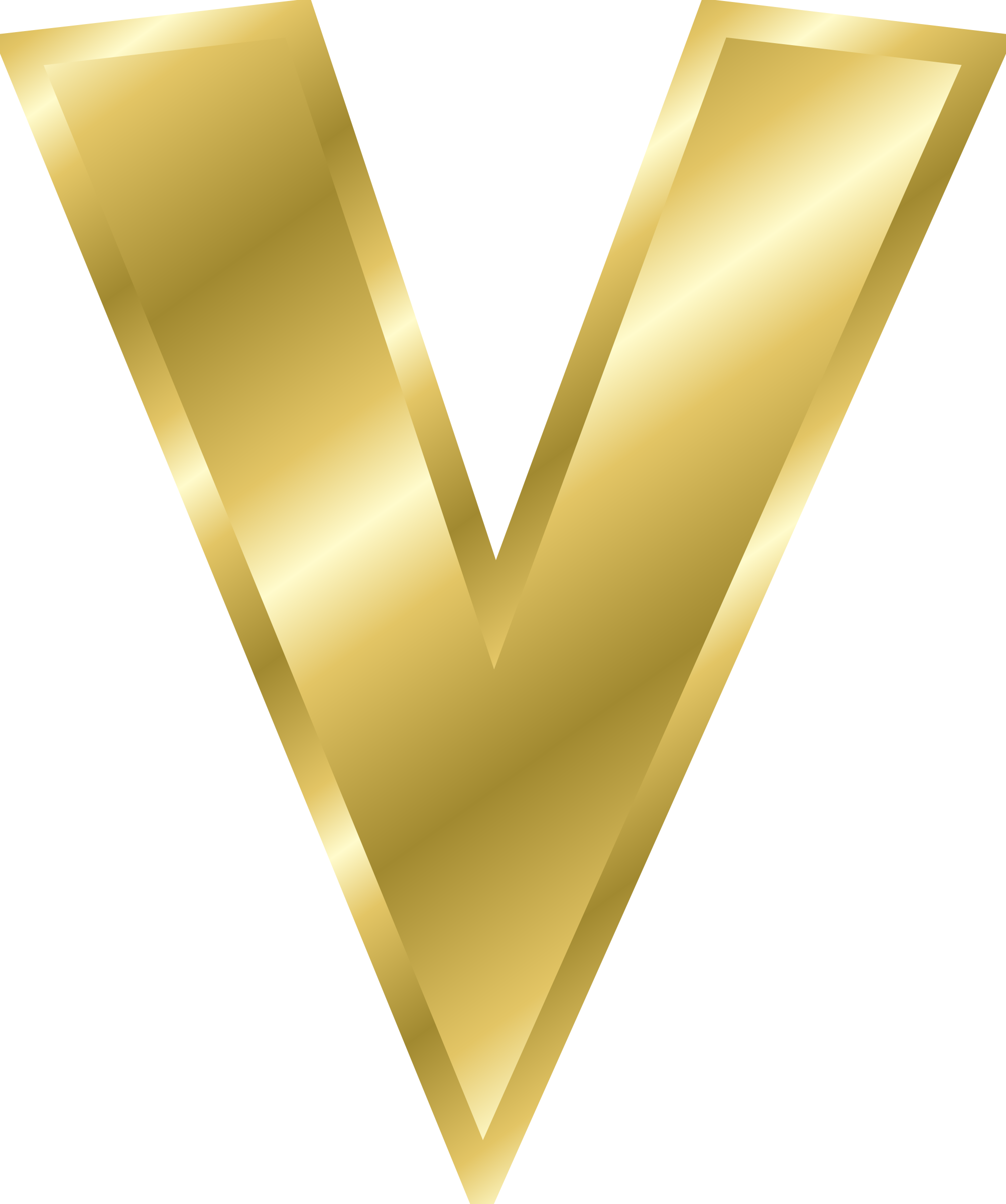 Golden Letter V Graphic PNG