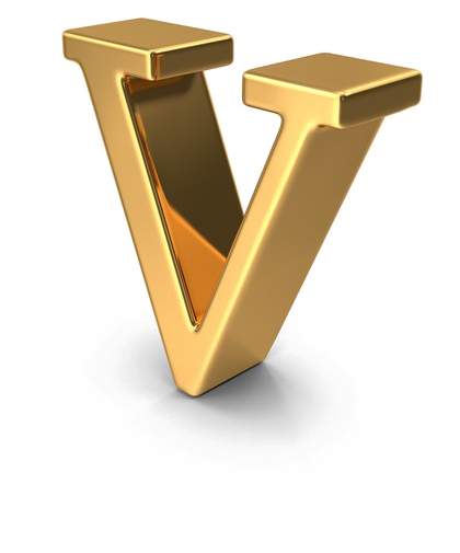 Golden Letter V3 D Rendering PNG