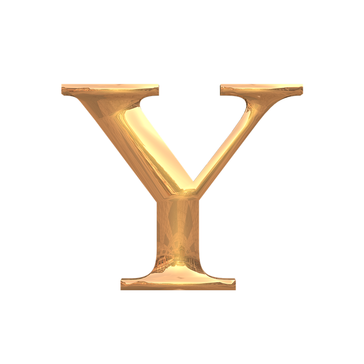 Golden Letter Y3 D Rendering PNG