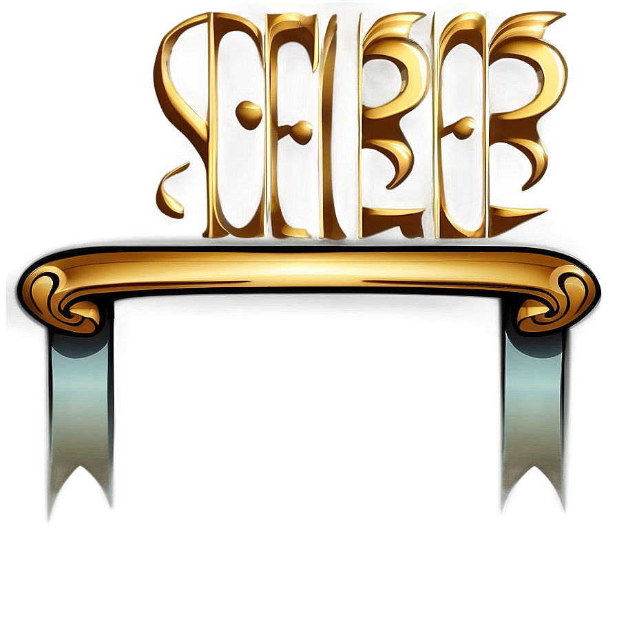 Golden Line Vintage Scroll Png 06262024 PNG