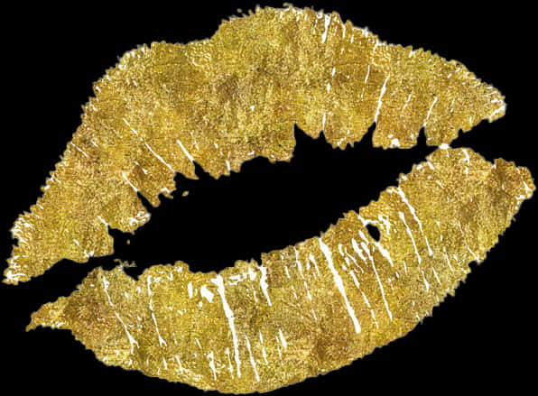 Golden Lipstick Kiss Mark PNG