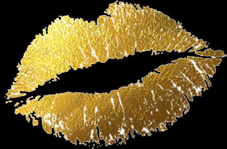 Golden Lipstick Kiss Texture PNG