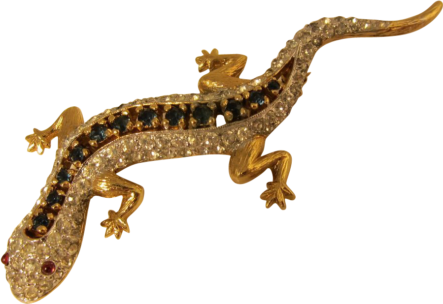 Golden Lizard Brooch Jewelry PNG