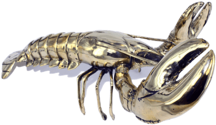Golden Lobster Sculpture PNG