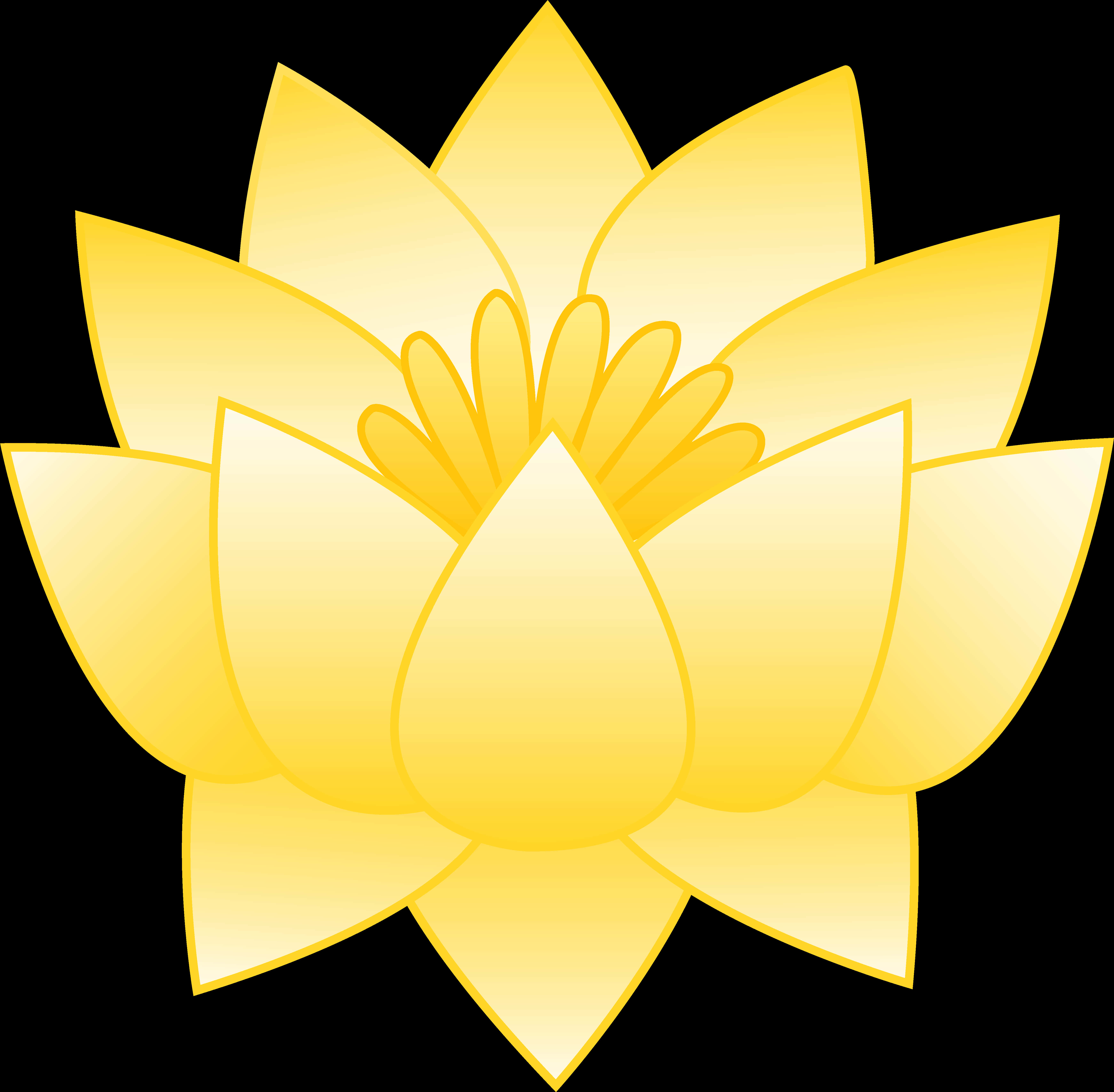 Golden Lotus Vector Illustration PNG