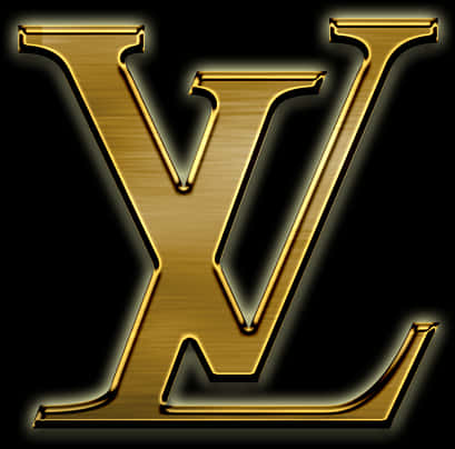 Golden Louis Vuitton Logo PNG