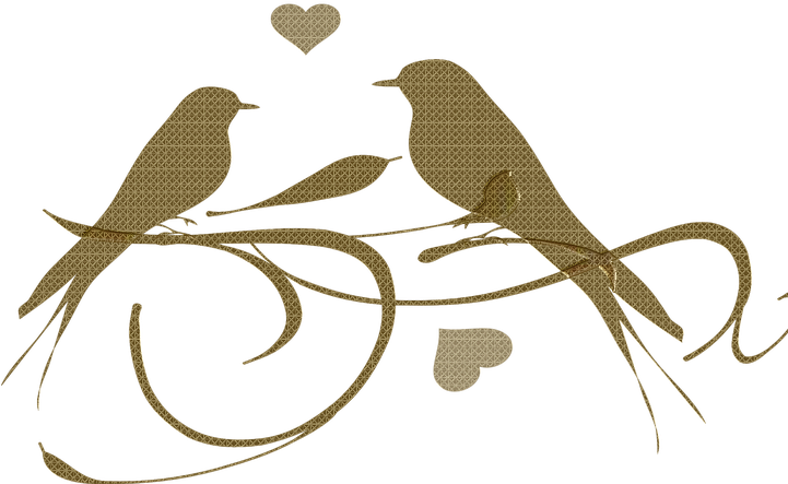 Golden Love Birds Graphic PNG