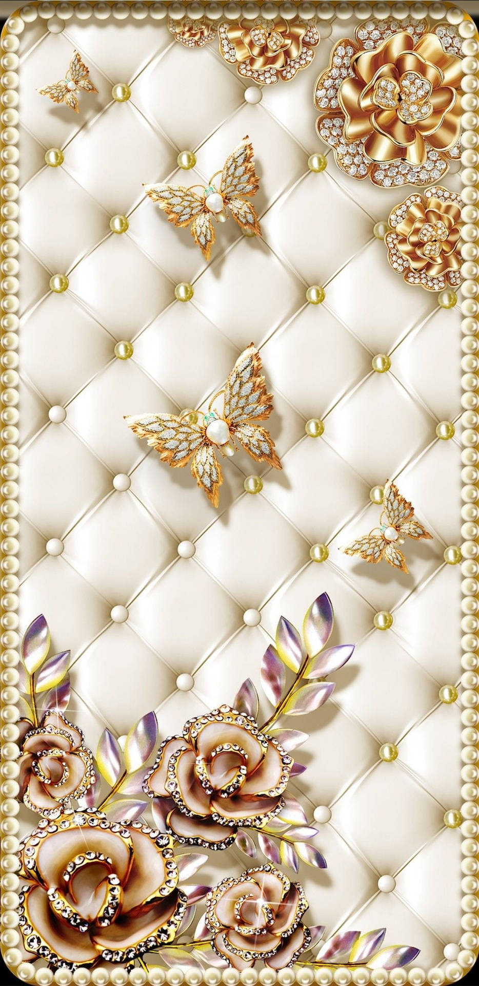 Guld luksuriøse sommerfugle pynte din skrivebord. Wallpaper