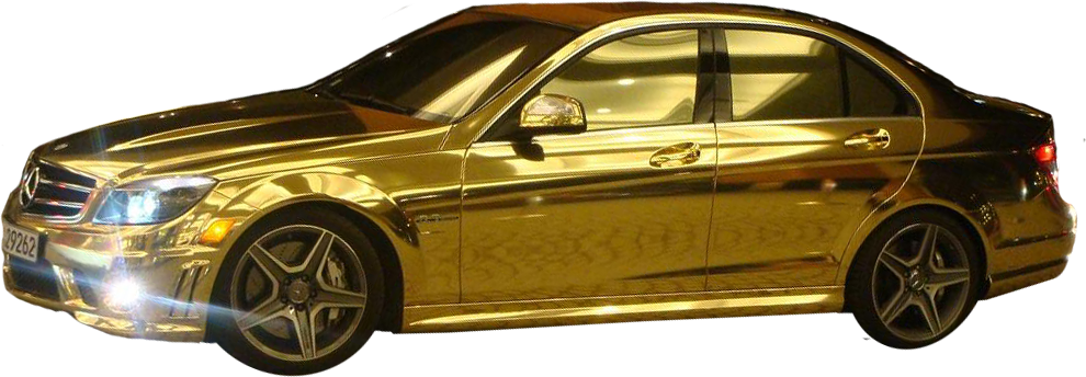 Golden Luxury Sedan H D PNG