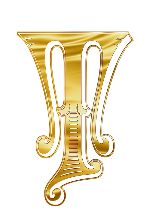 Golden Lyre Graphicon Teal Background PNG