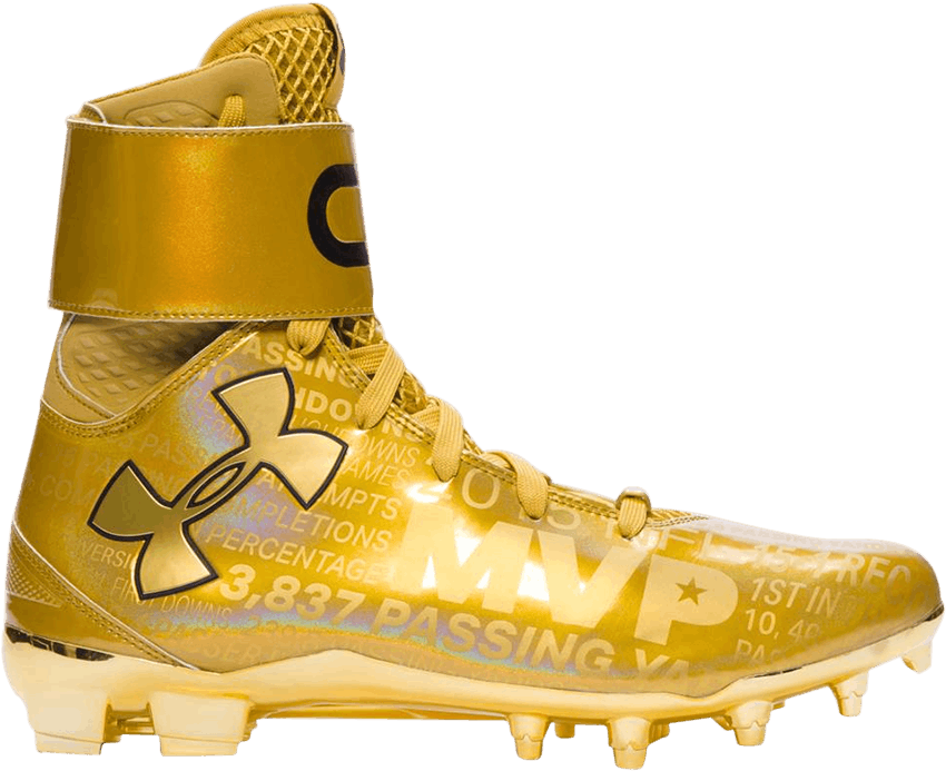 Download Golden M V P Football Cleat | Wallpapers.com