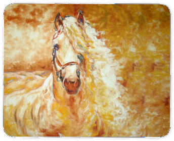 Golden Mane Horse Painting PNG