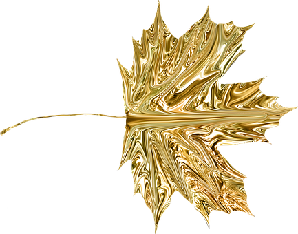 Golden Maple Leaf Artwork PNG