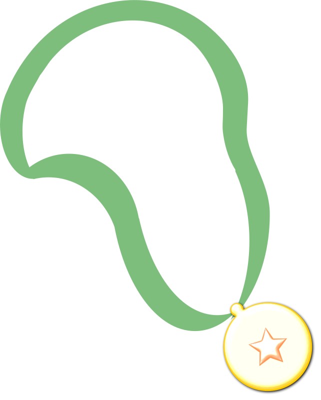 Golden Medalwith Green Ribbon PNG