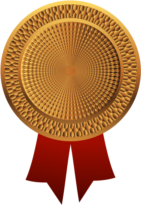 Golden Medalwith Red Ribbon PNG