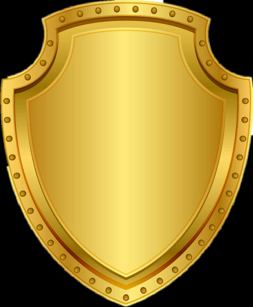 Golden Medieval Shield PNG