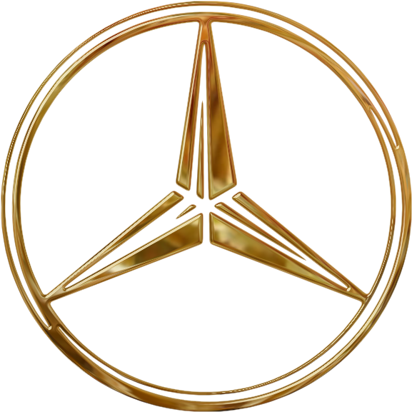 Golden Mercedes Logo Transparent Background PNG