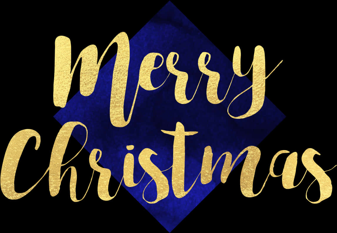 Golden Merry Christmas Greeting PNG