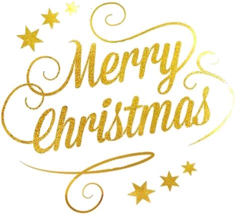 Golden Merry Christmas Text PNG