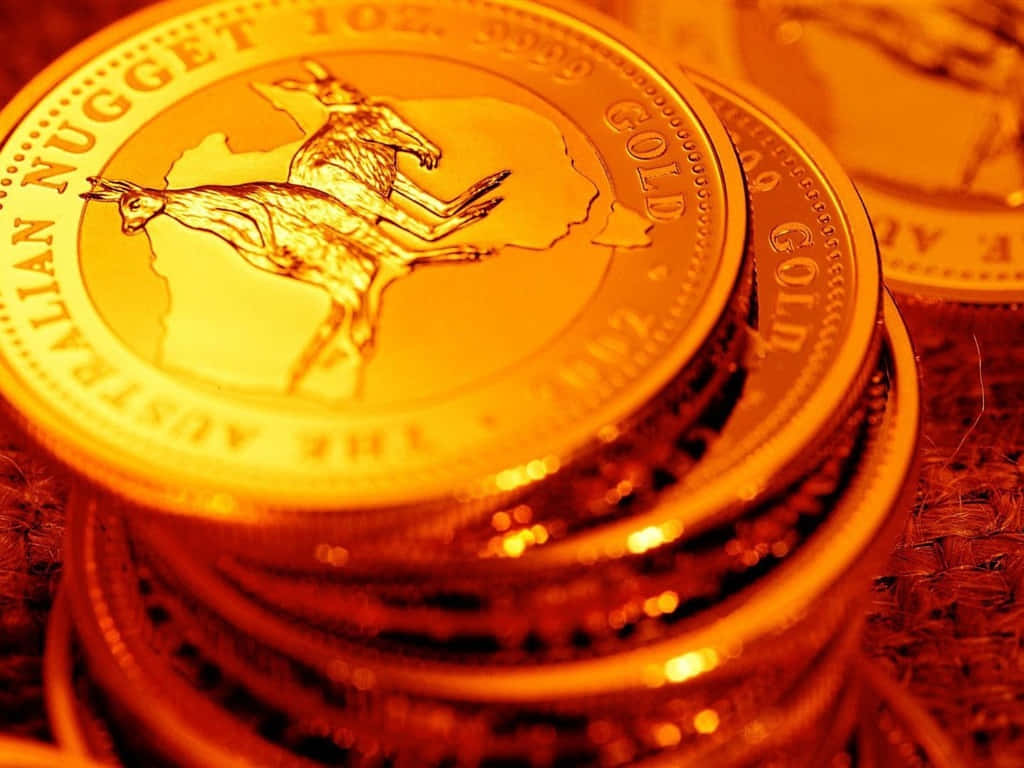 Monedasde Oro Brillantes Fondo de pantalla