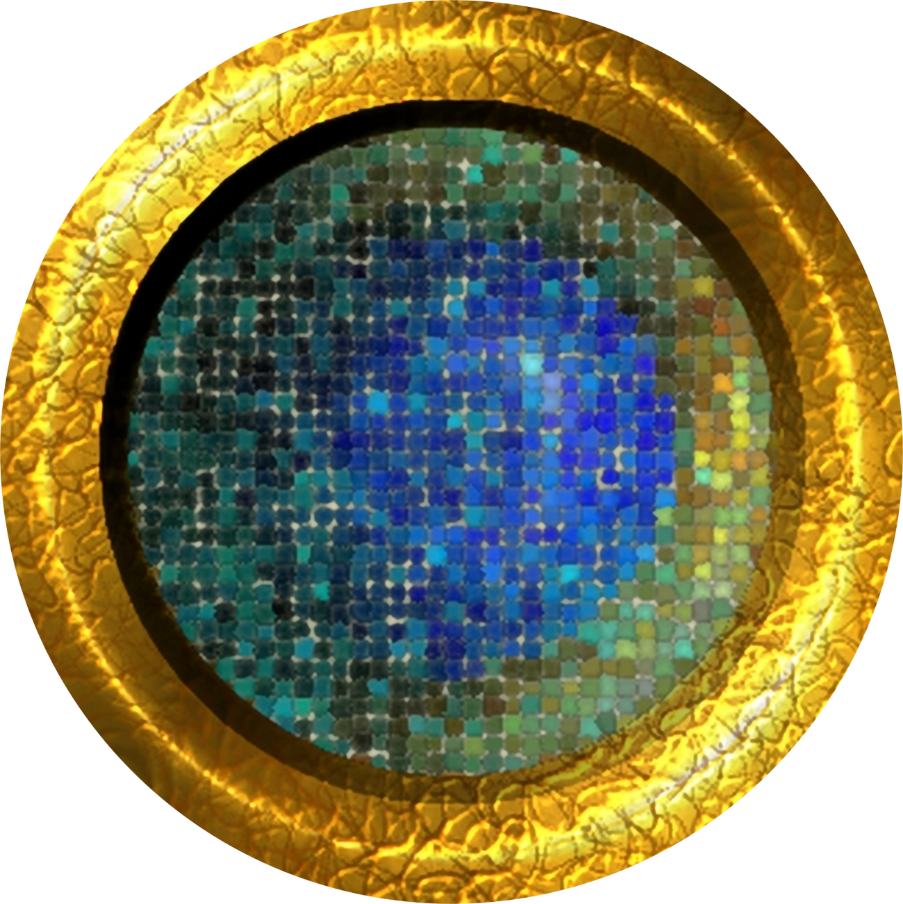 Golden Mosaic Circle Texture PNG