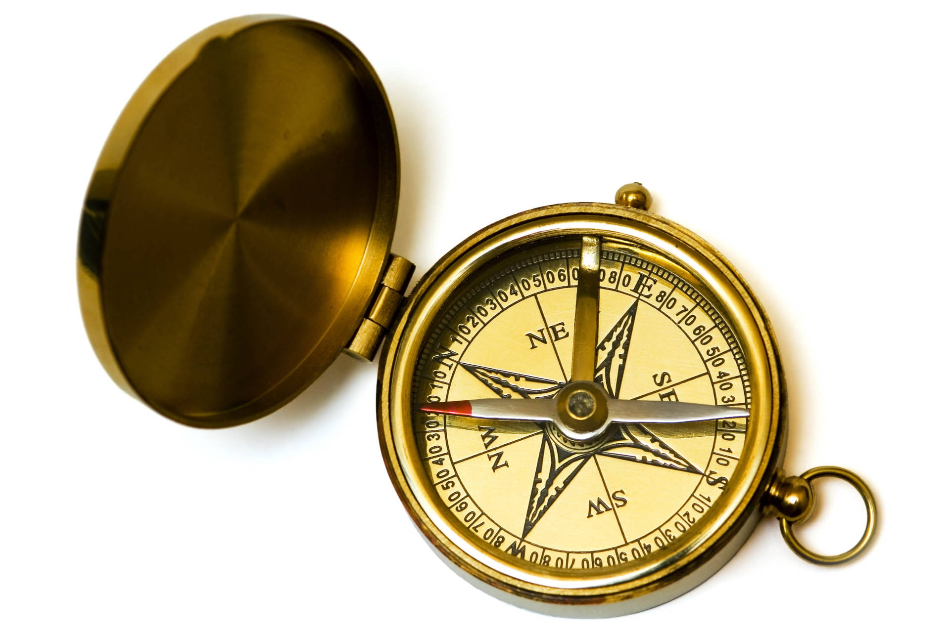 Golden Nautical Compass Wallpaper