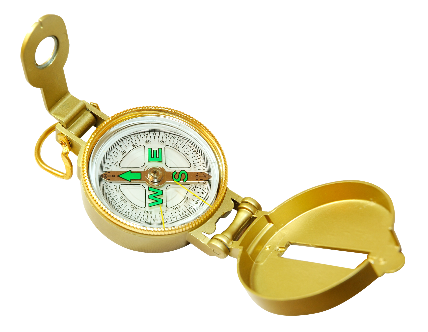 Golden Navigational Compass PNG
