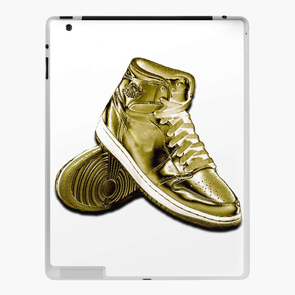 Golden Nike Jordan Air Shoes Wallpaper