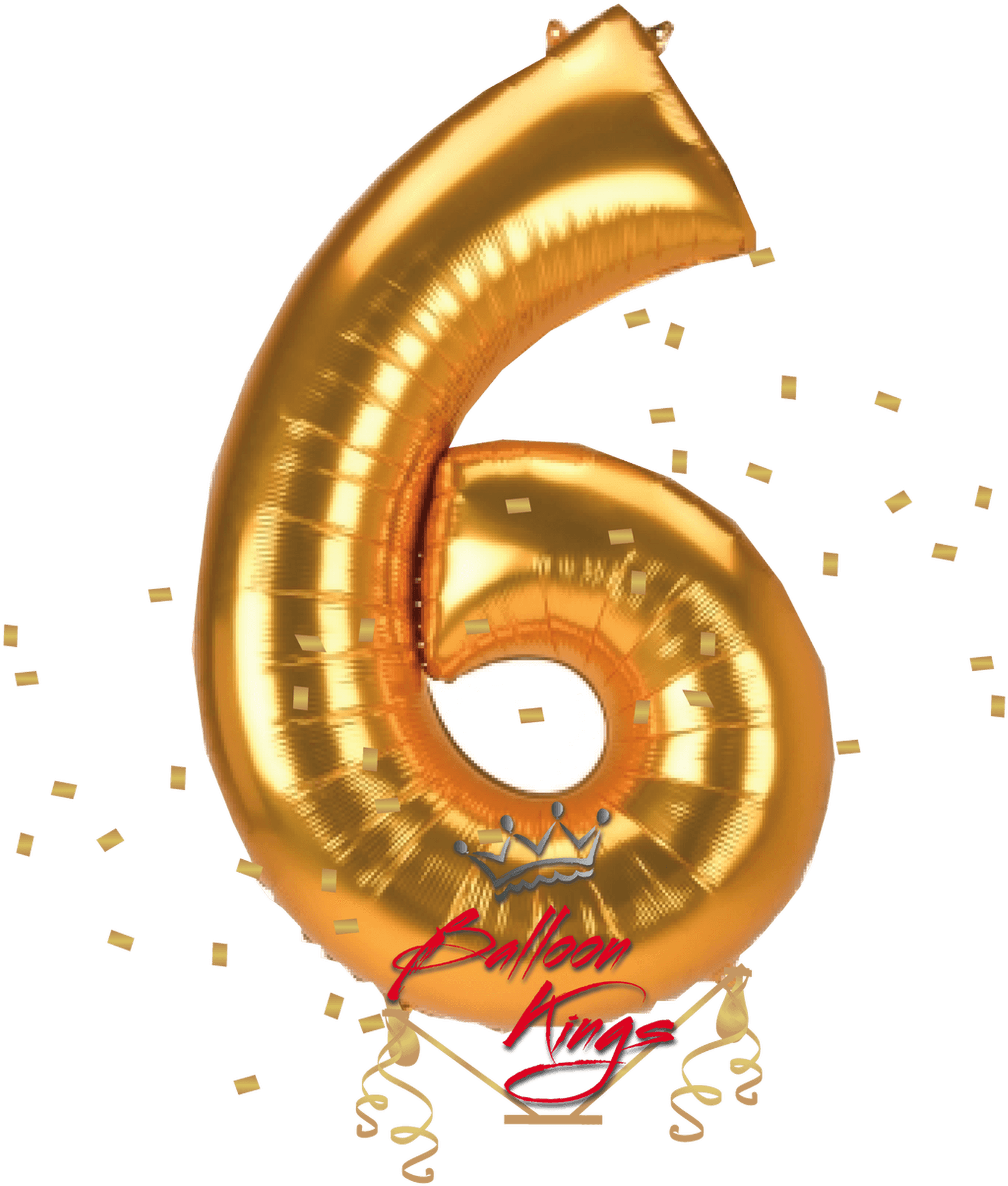 Golden Number Six Balloon PNG