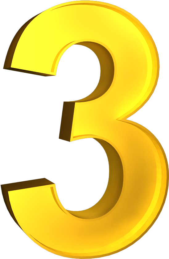 Golden Number3 PNG