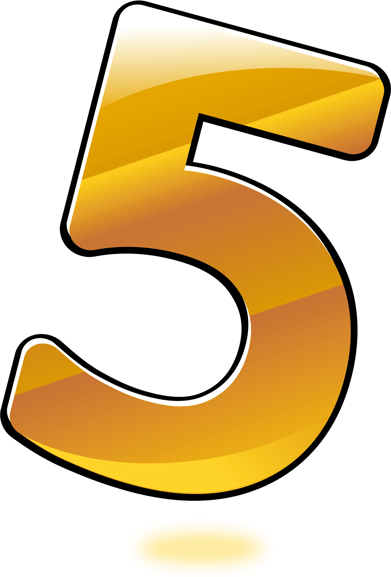 Golden Number5 PNG