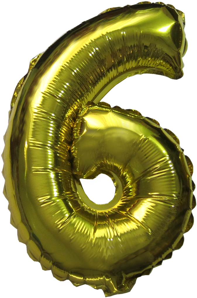 Golden Number6 Balloon PNG