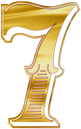 Golden Number7 Design PNG