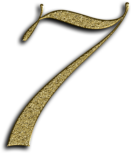 Golden Number7 Graphic PNG