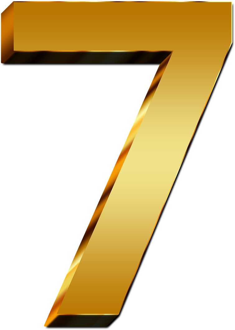 Golden Number7 Icon PNG