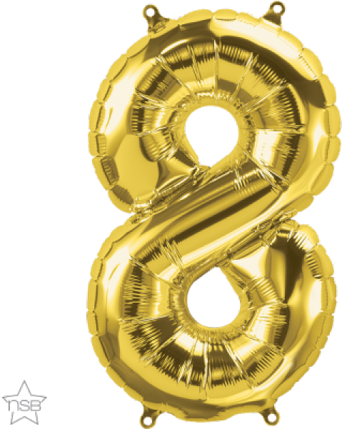 Golden Number8 Balloon PNG