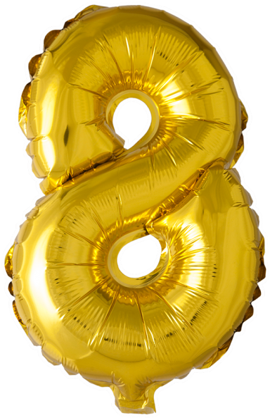 Golden Number8 Balloon PNG